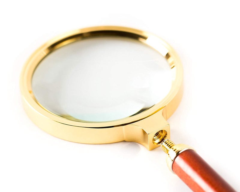 Zurato Double Glass 3X High Power Antique Handheld Magnifying Glass for Reading, Soldering, jewelries, maps, Great for Gifting (3X, 80MM, Gold + Red) - Image 2