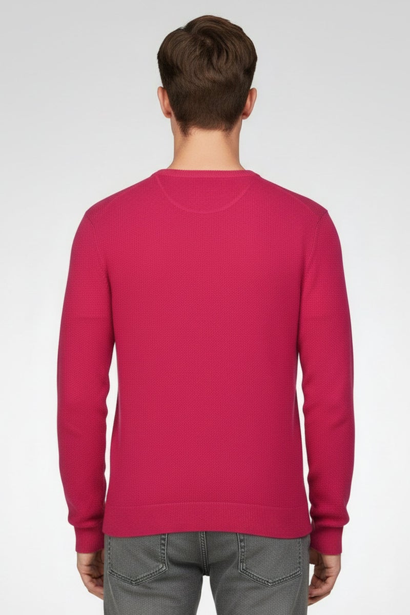 GANT Men Crew Neck Embroidered Logo Sweater, Barley Pink - Image 4
