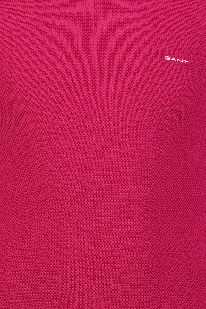 GANT Men Crew Neck Embroidered Logo Sweater, Barley Pink - Image 5