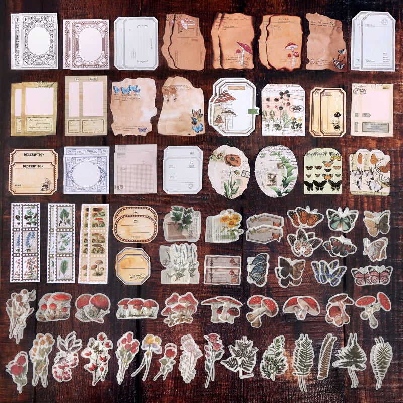 Draupnir 200pcs Vintage Junk Journal Supplies,Scrapbook Supplies Scrapbooking Paper and Stickers Ephemera for Art Aesthetic Journaling Kit Collage(Nature) - Image 4