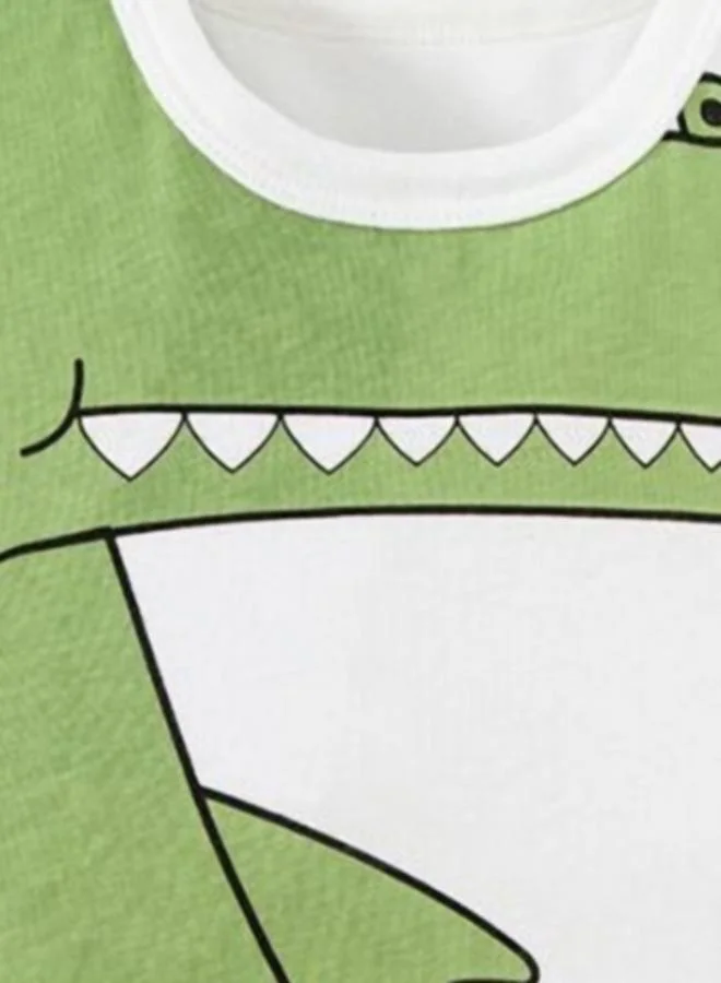 YUNIQEE Green Printed Short Sleeve Crew Neck T-Shirt