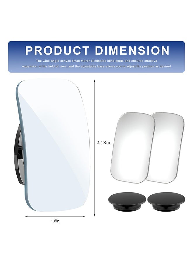 2 PCS Adjustable Rectangular HD Glass Blind Spot Mirrors, Frameless Convex Wide Angle Side Mirrors, Universal Car Exterior Accessories for Most Vehicles - Image 2
