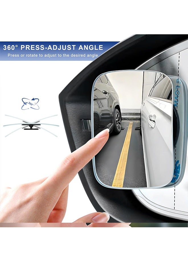 2 PCS Adjustable Rectangular HD Glass Blind Spot Mirrors, Frameless Convex Wide Angle Side Mirrors, Universal Car Exterior Accessories for Most Vehicles - Image 4