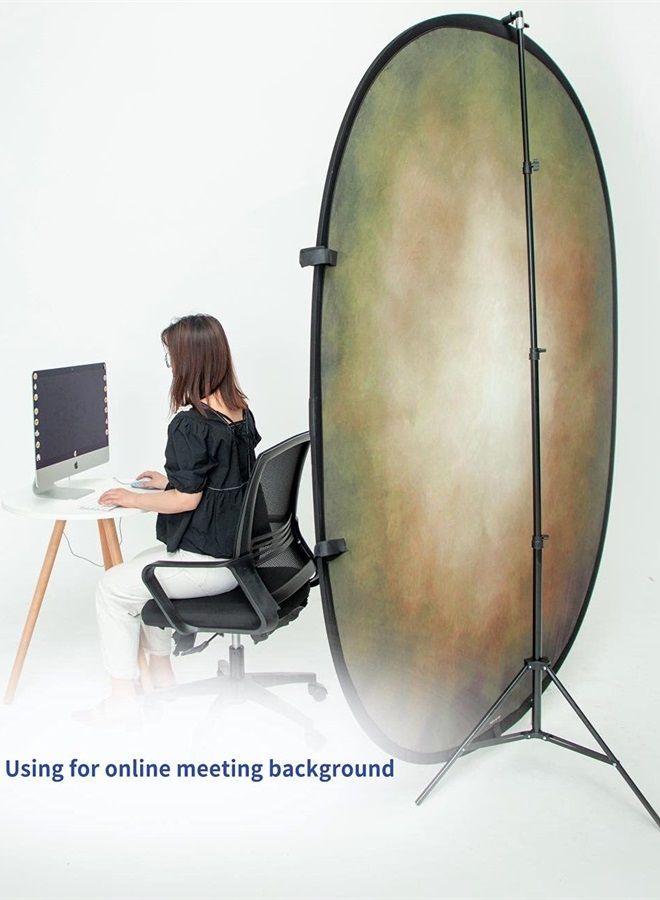 Kate Collapsible Backdrop Pop-up Photo Backdrops Folded Grey Teal for Photography, for Video, for Broadcast, 5x6.5ft