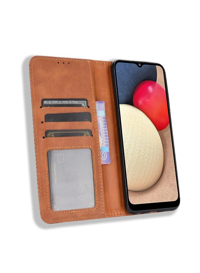 S-TOP Case For Samsung Galaxy A03s Magnetic Buckle Retro Crazy Horse Texture Horizontal Flip Leather Case with Holder & Card Slots & Photo Frame - Image 5