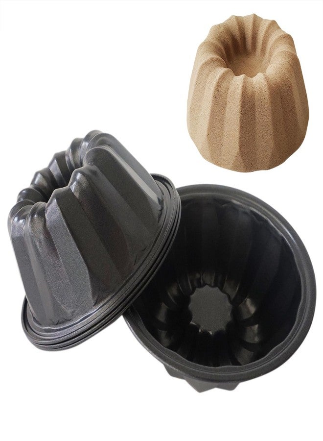 LoveDeal Small Fluted Cake Pan 4 Inch, Mini Round Cake Molds, Nonstick Carbon Steel Fluted Baking Pans for Cakes, Pizzas, Tarts, Pies, Muffin - 4Pcs, Black - Image 3