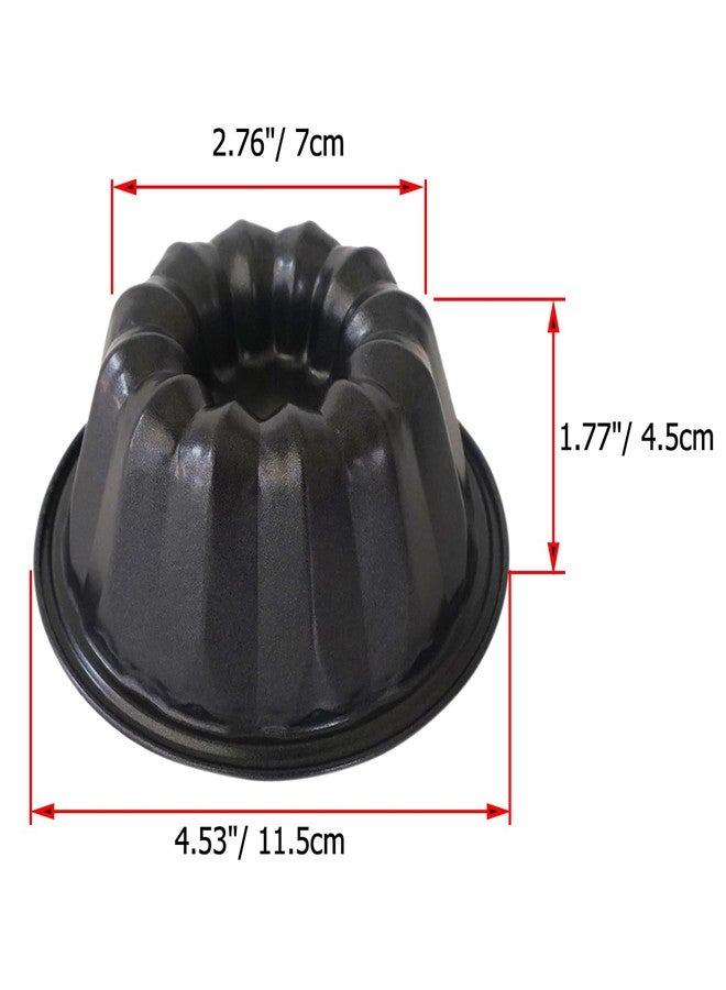 LoveDeal Small Fluted Cake Pan 4 Inch, Mini Round Cake Molds, Nonstick Carbon Steel Fluted Baking Pans for Cakes, Pizzas, Tarts, Pies, Muffin - 4Pcs, Black - Image 2