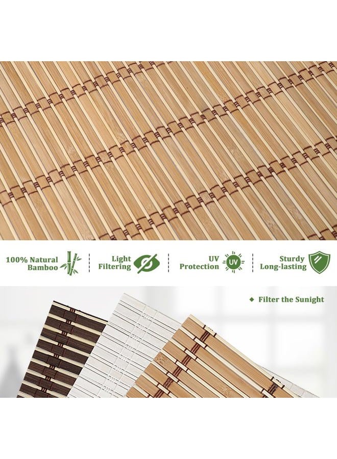 SEEYE Cordless Bamboo Blinds Shades, Light Filtering Bamboo Roller Shades Natural Roman Blind Shade, Bamboo Roll Up Blind for Windows, Easy to Install for Door, Patio, Bedroom, 20" W x 64" H - Image 3