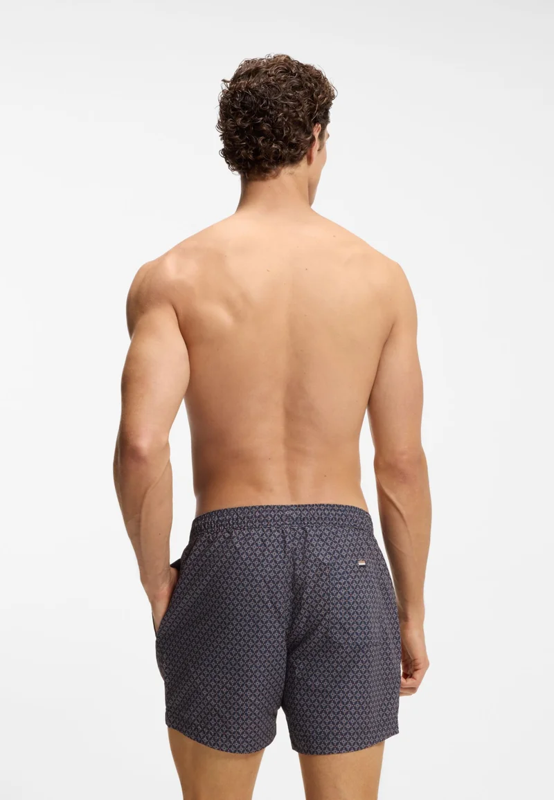 BOSS Printed swim shorts with logo badge