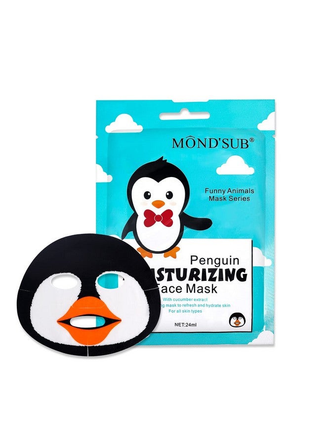 Mond'sub Animal Spa Mask Character Masks Sheet Penguin Panda Tiger Cat Nourishing & Moisturizing Effects For All Skin Types Birthday Party Gift For Her Girls Night Spa Night Beauty Gift (8Pack) - Image 2
