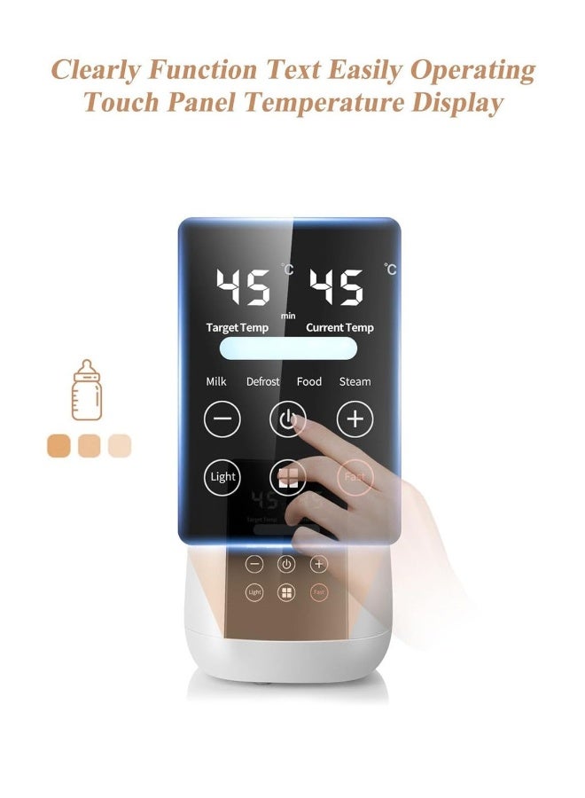 MarlaMall Baby Bottle Warmer, 9-in-1 Fast Baby Milk Warmer 48H Thermostat Food Heater Breastmilk Thaw Formula Water Warming Steamer IMD LED Display Accurate Temperature Control Steamer for All Bottles - Image 4