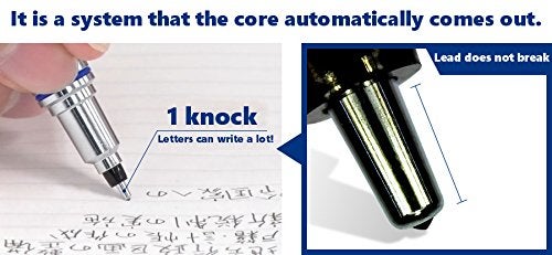 Stationery JP قلم رصاص ميكانيكي كورو توغا أدفانس أوتو ليد روتيشن 0.5 مم، لون الجسم (أسود/أحمر/بحري)، عبوة 3 قطع، مجموعة قيمة من الملاحظات اللاصقة - Image 4