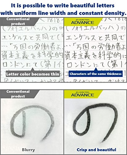 Stationery JP قلم رصاص ميكانيكي كورو توغا أدفانس أوتو ليد روتيشن 0.5 مم، لون الجسم (أسود/أحمر/بحري)، عبوة 3 قطع، مجموعة قيمة من الملاحظات اللاصقة - Image 3