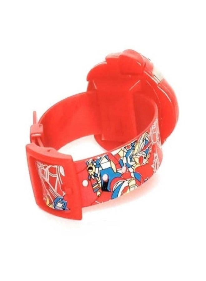 ساعة رقمية كاجوال للأولاد باللون الأحمر، ساعة بنمط الرسوم المتحركة، 38 ملم - Image 2