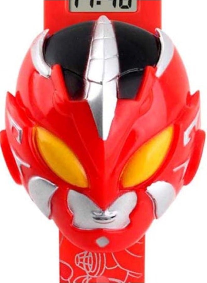 ساعة رقمية كاجوال للأولاد باللون الأحمر، ساعة بنمط الرسوم المتحركة، 38 ملم - Image 5