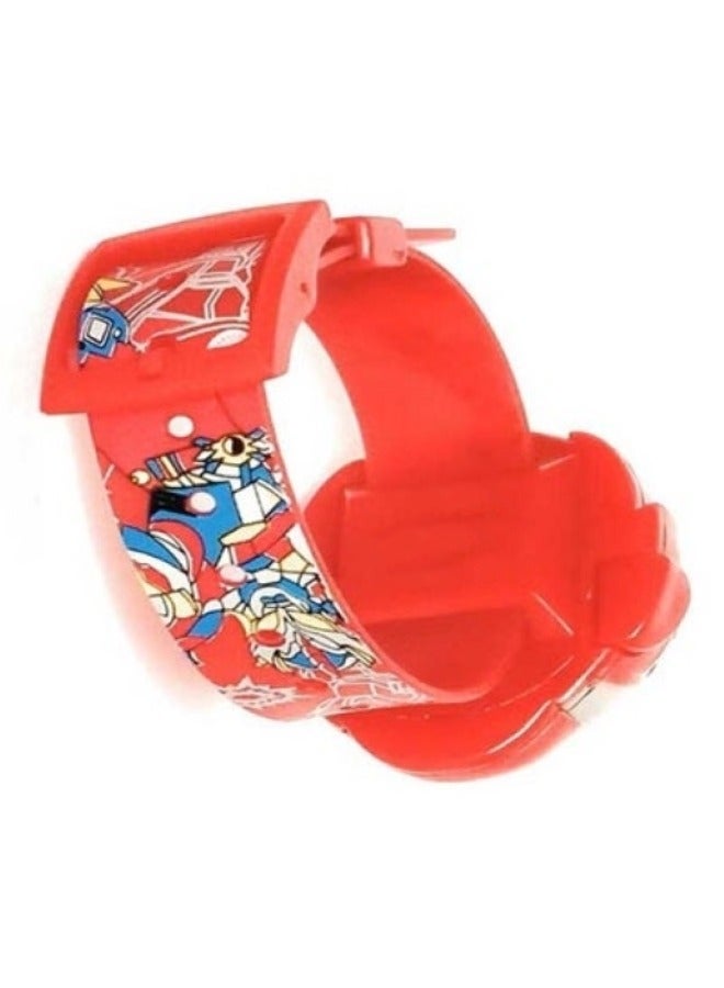 ساعة رقمية كاجوال للأولاد باللون الأحمر، ساعة بنمط الرسوم المتحركة، 38 ملم - Image 4