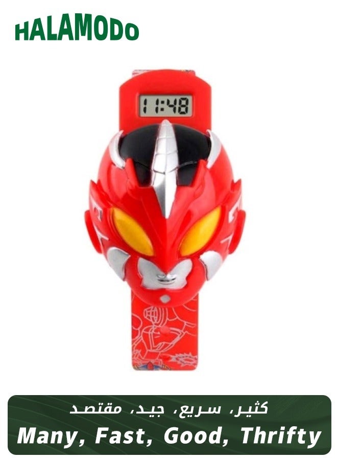 ساعة رقمية كاجوال للأولاد باللون الأحمر، ساعة بنمط الرسوم المتحركة، 38 ملم - Image 1