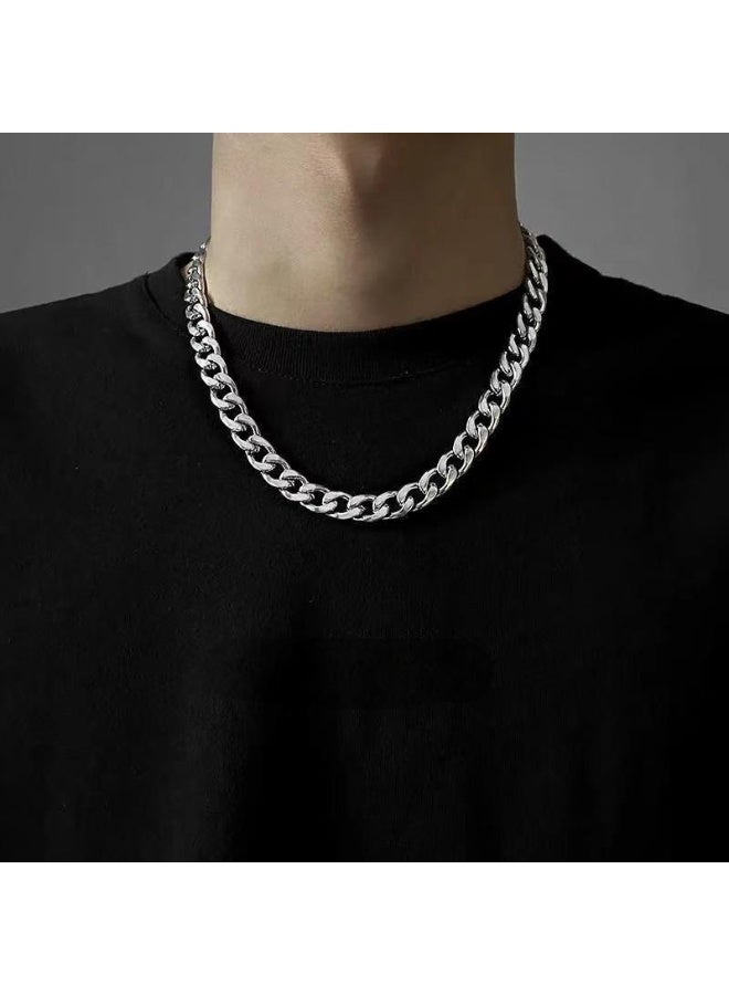 Men’s Cuban Link Chain Necklace – 9mm Wide, 60cm Long, Titanium Steel, Chunky Hip-Hop Chain, Fade-Resistant Men’s Jewelry - Image 3