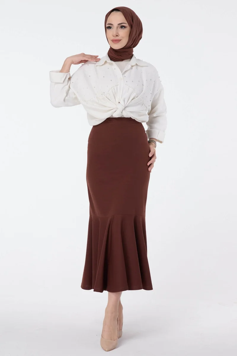 Tofisa 23644-BROWN Skirt