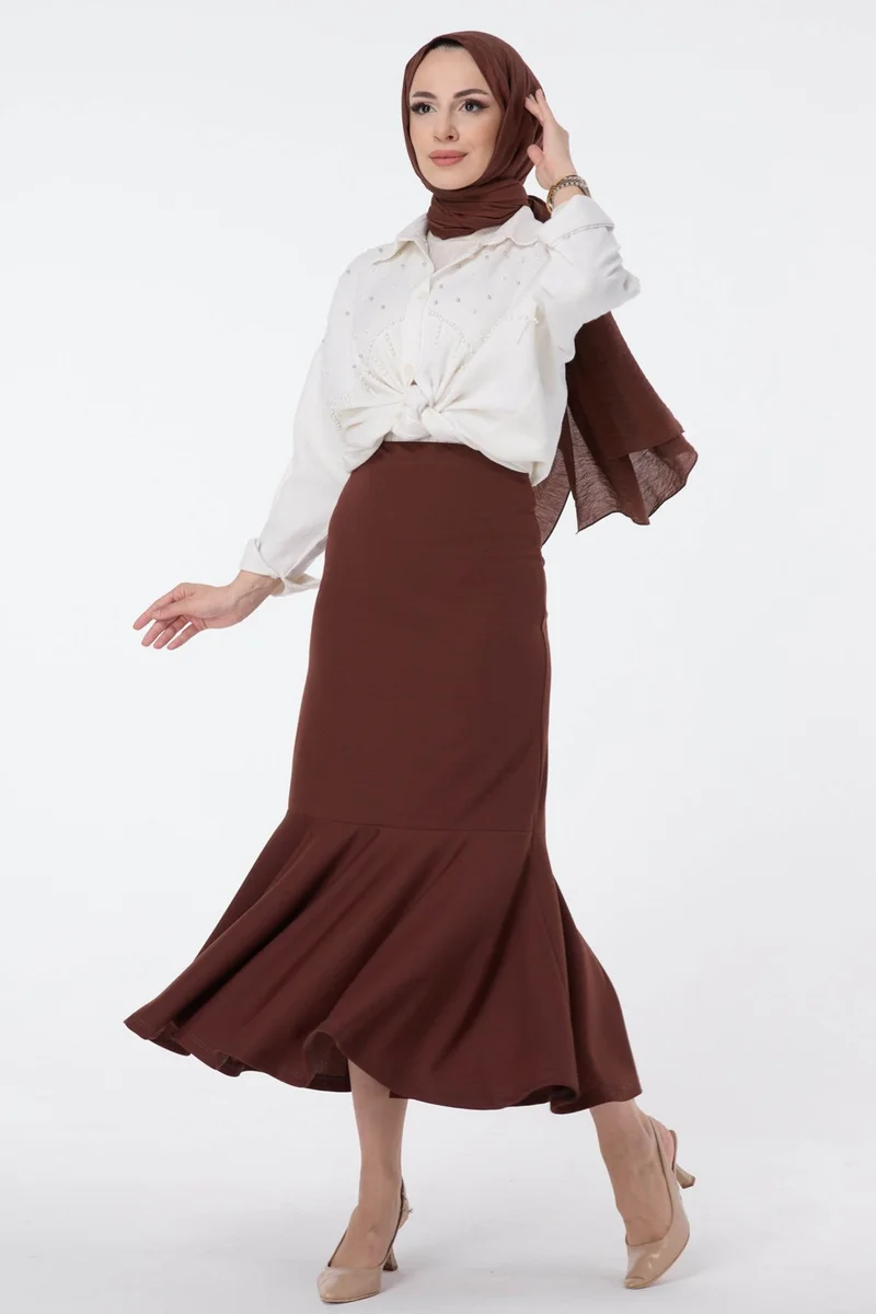 Tofisa 23644-BROWN Skirt