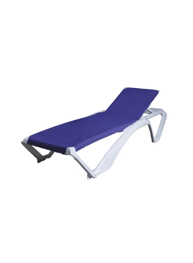 Resol Foldable Comfortable Sun Lounger with Reclining Back Blue/Light Grey 3970 - Image 1