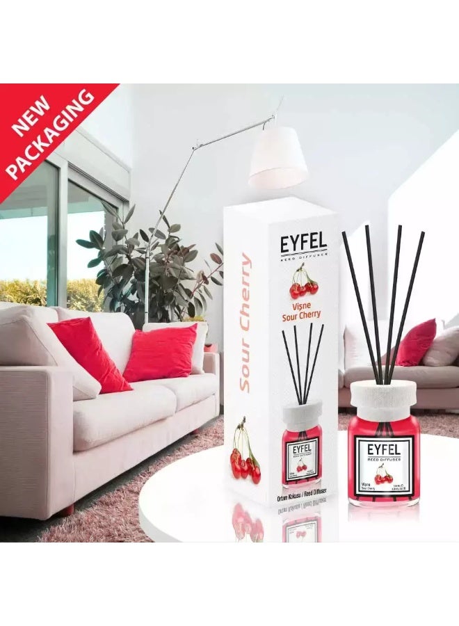 Eyfel Perfume Aroma diffuser, Home Fragrance With Sticks & Sour Cherry Fragrance - 120ml - Image 2