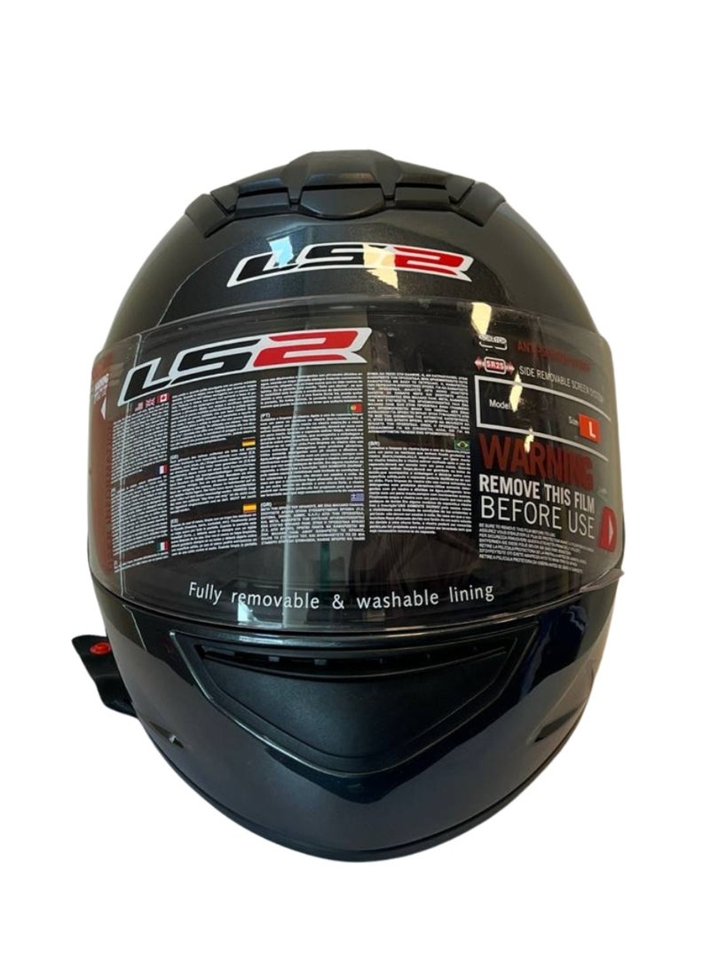 LS2 HELMETS Blast Full Face Motorcycle Helmet – Gray Metallic Lightweight, ECE Certified, Aerodynamic, Anti-Scratch Visor, for Men & Women Riders - Size Large  - Image 5