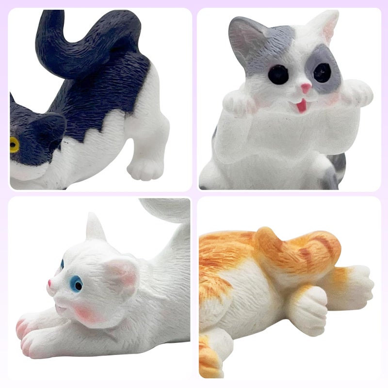 Firleayo Cat Cake Topper Cat Paw Cake Toppers Cat Cake Decorations Cats Themed Cupcake Decor Mini Cats Figurines Wool Ball Cake Toppers for Birthday Baby Shower Party - Image 5