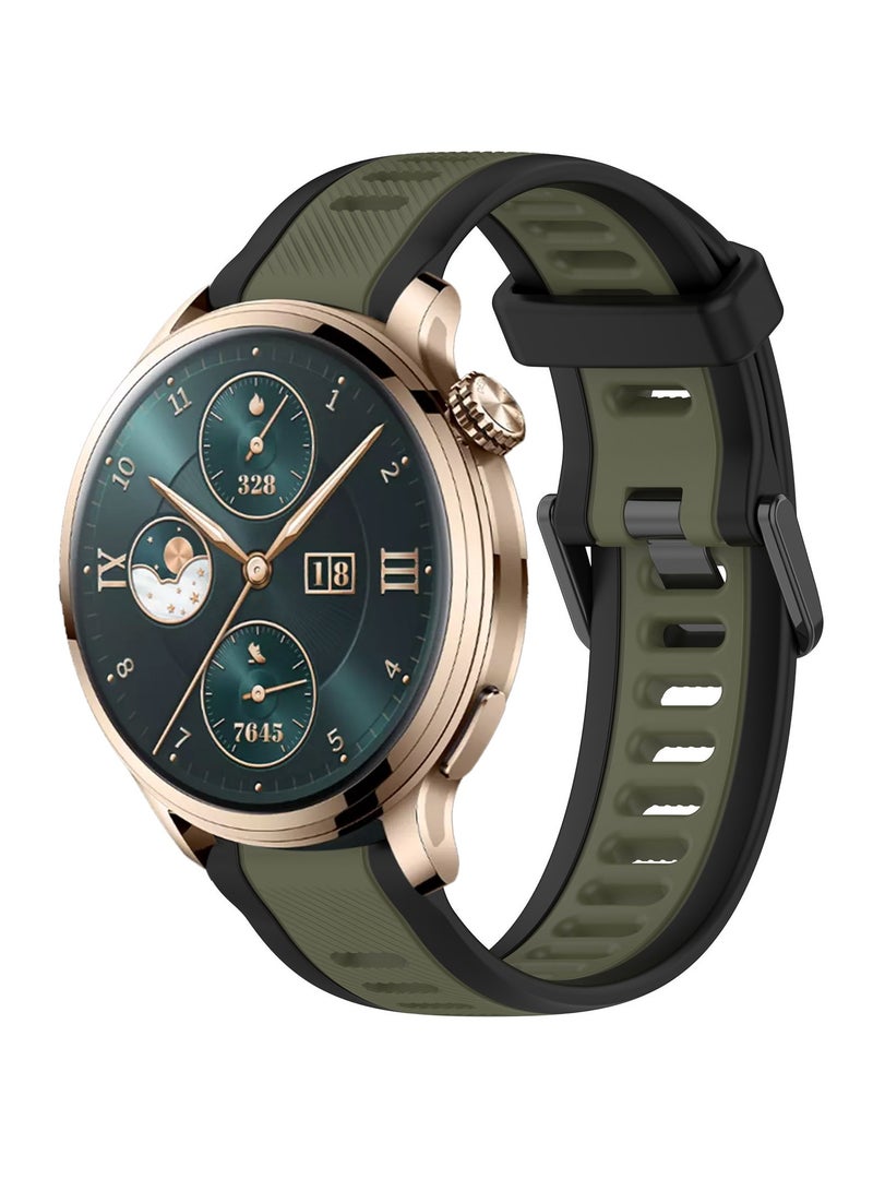 Beauenty Replacement Band For Honor Watch 4 Pro 22mm Two Color Textured Silicone Watch Band - Image 1