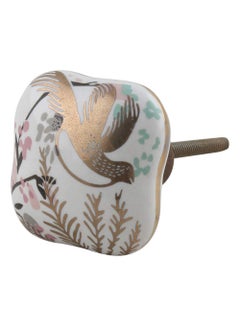 Indian-Shelf IndianShelf 24 Pack Square Bird Ceramic Floral Decorative Multicolor Drawer Knobs for Kitchen Cabinet Hardware Unique Vintage Door Dresser Pulls 