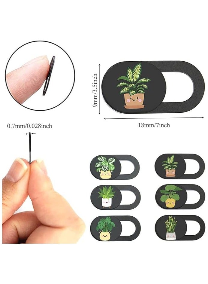 6PCS Webcam Cover, Ultra Thin Camera Cover Slide, 7mm thick netblock, Cute Privacy Protection, with Plant Patterns, for Laptop, Computer, Apple MacBooks, iPad, Cell Phones - Image 2