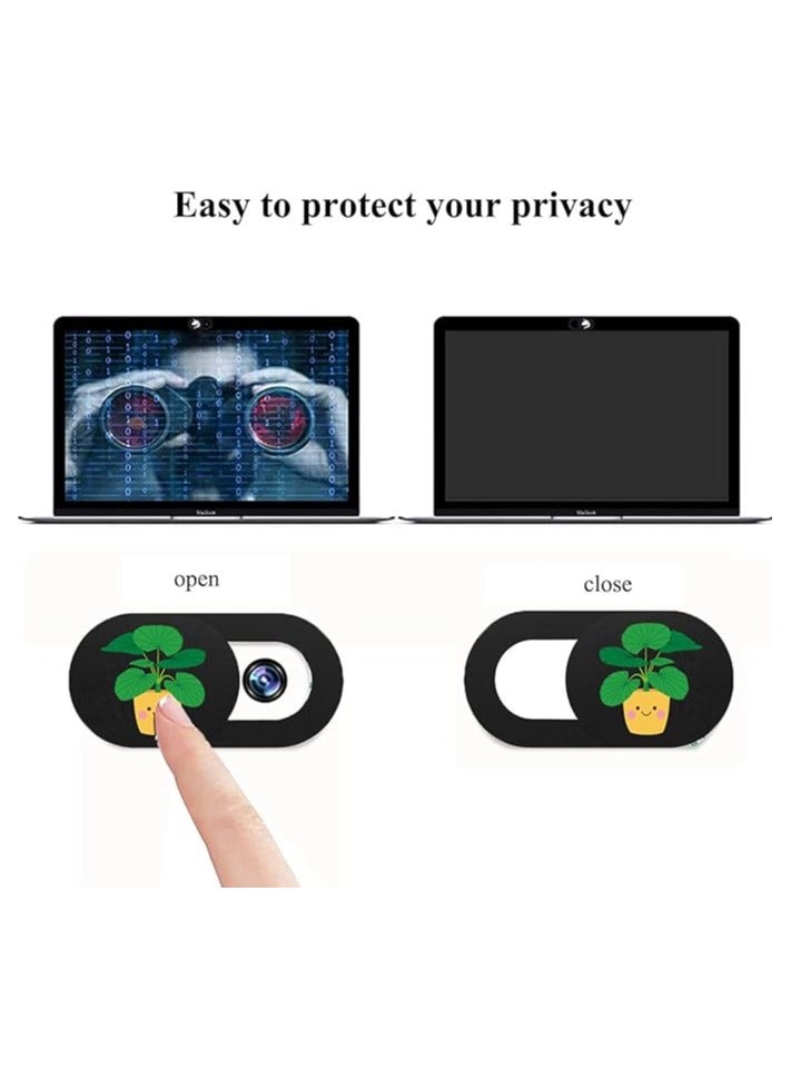 6PCS Webcam Cover, Ultra Thin Camera Cover Slide, 7mm thick netblock, Cute Privacy Protection, with Plant Patterns, for Laptop, Computer, Apple MacBooks, iPad, Cell Phones - Image 3