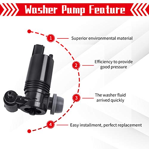 OTUAYAUTO 5093412AA Windshield Washer Pump with Grommet, Compatible with Chrysler | Dodge | Jeep Grand Cherokee, Liberty | Land Rover Replaces OEM# 4818-232316A - Image 5