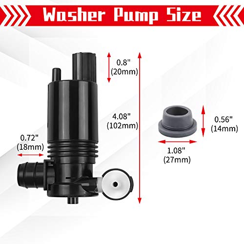 OTUAYAUTO 5093412AA Windshield Washer Pump with Grommet, Compatible with Chrysler | Dodge | Jeep Grand Cherokee, Liberty | Land Rover Replaces OEM# 4818-232316A - Image 4