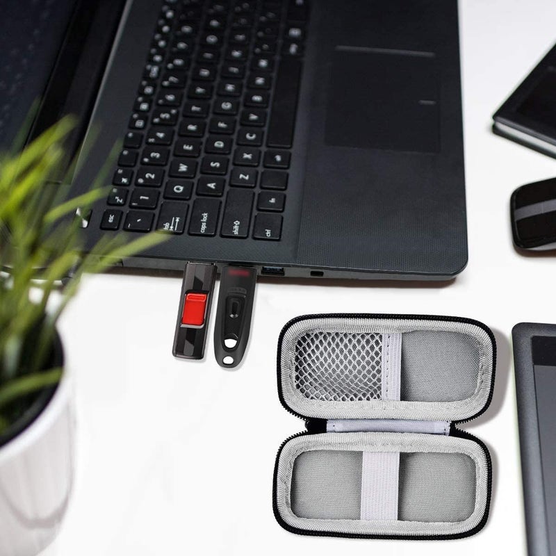 ALKOO حافظة فلاش USB، محركات أقراص/بطاقات SD/بطاقات الذاكرة/عصا/حامل تخزين SDXC SDHC، ملحقات إلكترونية لـ SanDisk وSamsung وSamData/TOPESEL وPNY/YubiKey وInland - حقيبة فقط (أسود) - Image 3