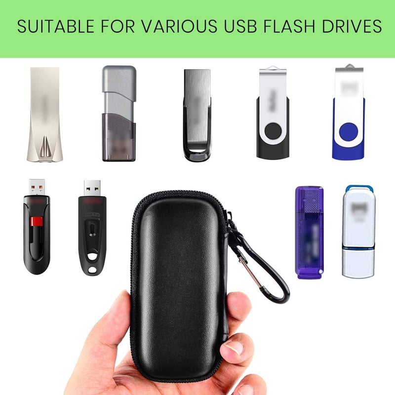 ALKOO حافظة فلاش USB، محركات أقراص/بطاقات SD/بطاقات الذاكرة/عصا/حامل تخزين SDXC SDHC، ملحقات إلكترونية لـ SanDisk وSamsung وSamData/TOPESEL وPNY/YubiKey وInland - حقيبة فقط (أسود) - Image 2