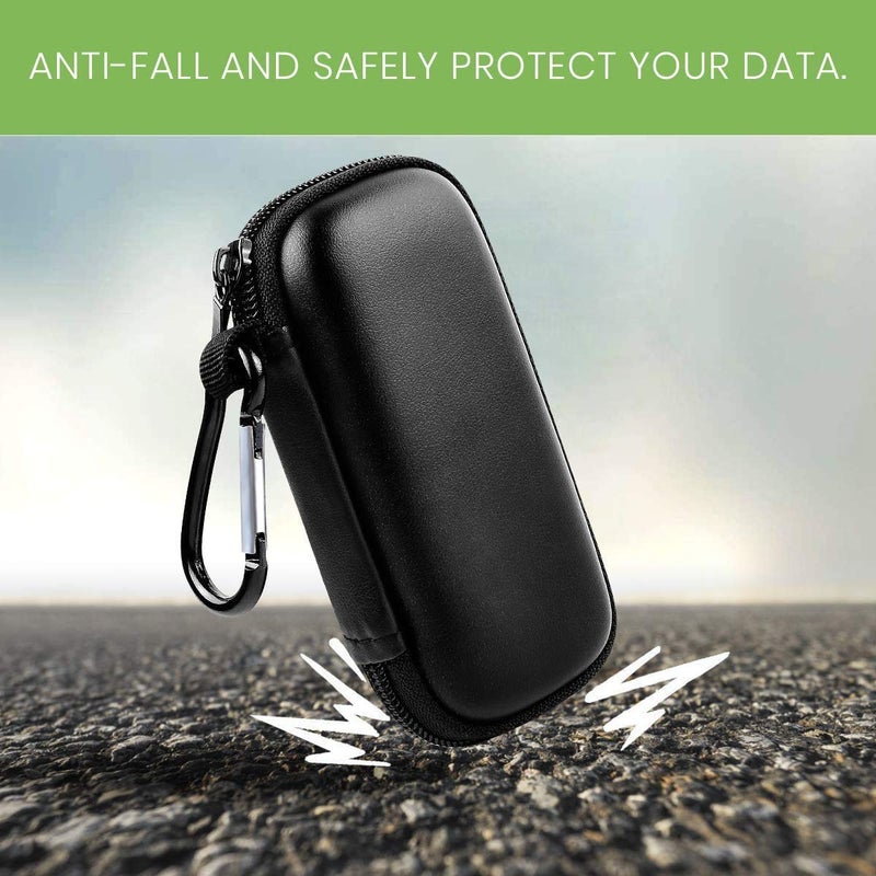 ALKOO حافظة فلاش USB، محركات أقراص/بطاقات SD/بطاقات الذاكرة/عصا/حامل تخزين SDXC SDHC، ملحقات إلكترونية لـ SanDisk وSamsung وSamData/TOPESEL وPNY/YubiKey وInland - حقيبة فقط (أسود) - Image 5