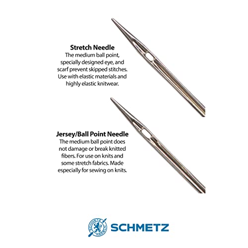 SCHMETZ Stretch and Jersey/Ball Point Sewing Machine Needle Combo Pack (10 Needles Total and 1 SCHMETZ ABC Pocket Guide) - Image 2