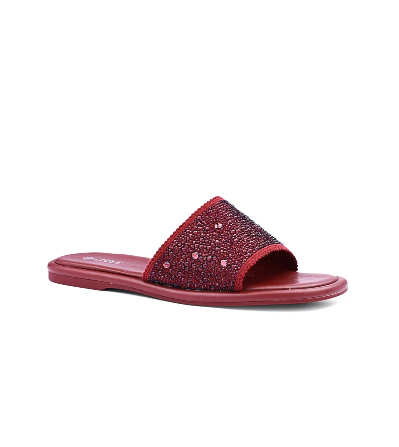 Cuple Womens wide strap flat sandals