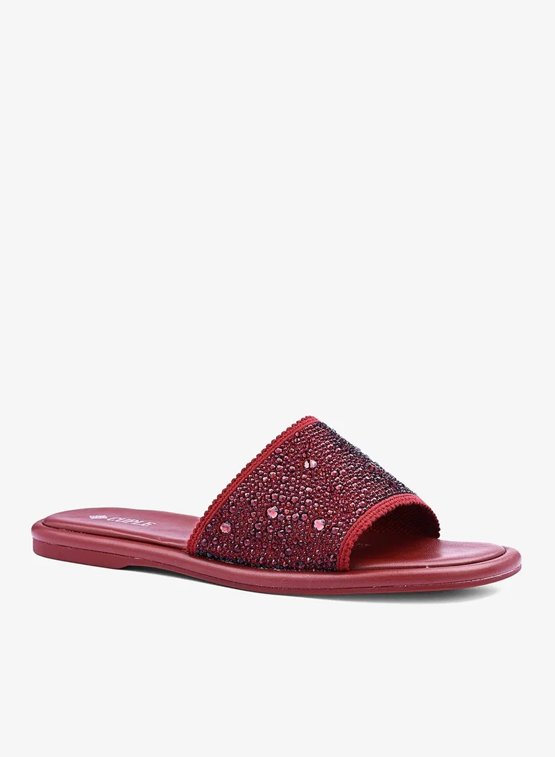 Cuple Womens wide strap flat sandals