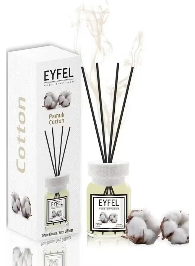 EYFEL Reed Diffuser Room Air Freshener, Cotton Scent, 120ml - Image 1