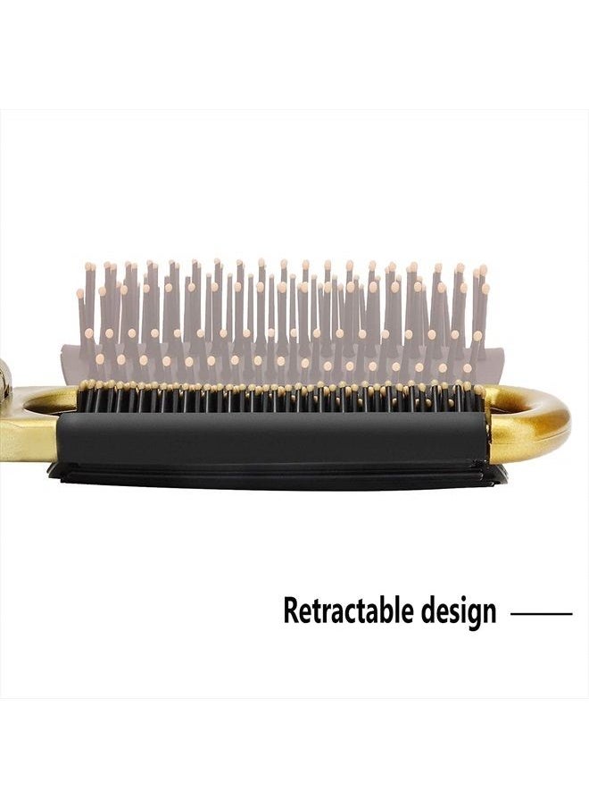 YUSONG - Yusong Mini Travel Hair Brush Set, Folding Hairbrush with Mirror For Women Girls Compact Pocket Size Comb For Purse, Gym, Trip, Swiming (2pcs, Gold&Silver) - Image 1