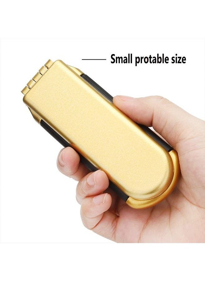 YUSONG - Yusong Mini Travel Hair Brush Set, Folding Hairbrush with Mirror For Women Girls Compact Pocket Size Comb For Purse, Gym, Trip, Swiming (2pcs, Gold&Silver) - Image 1