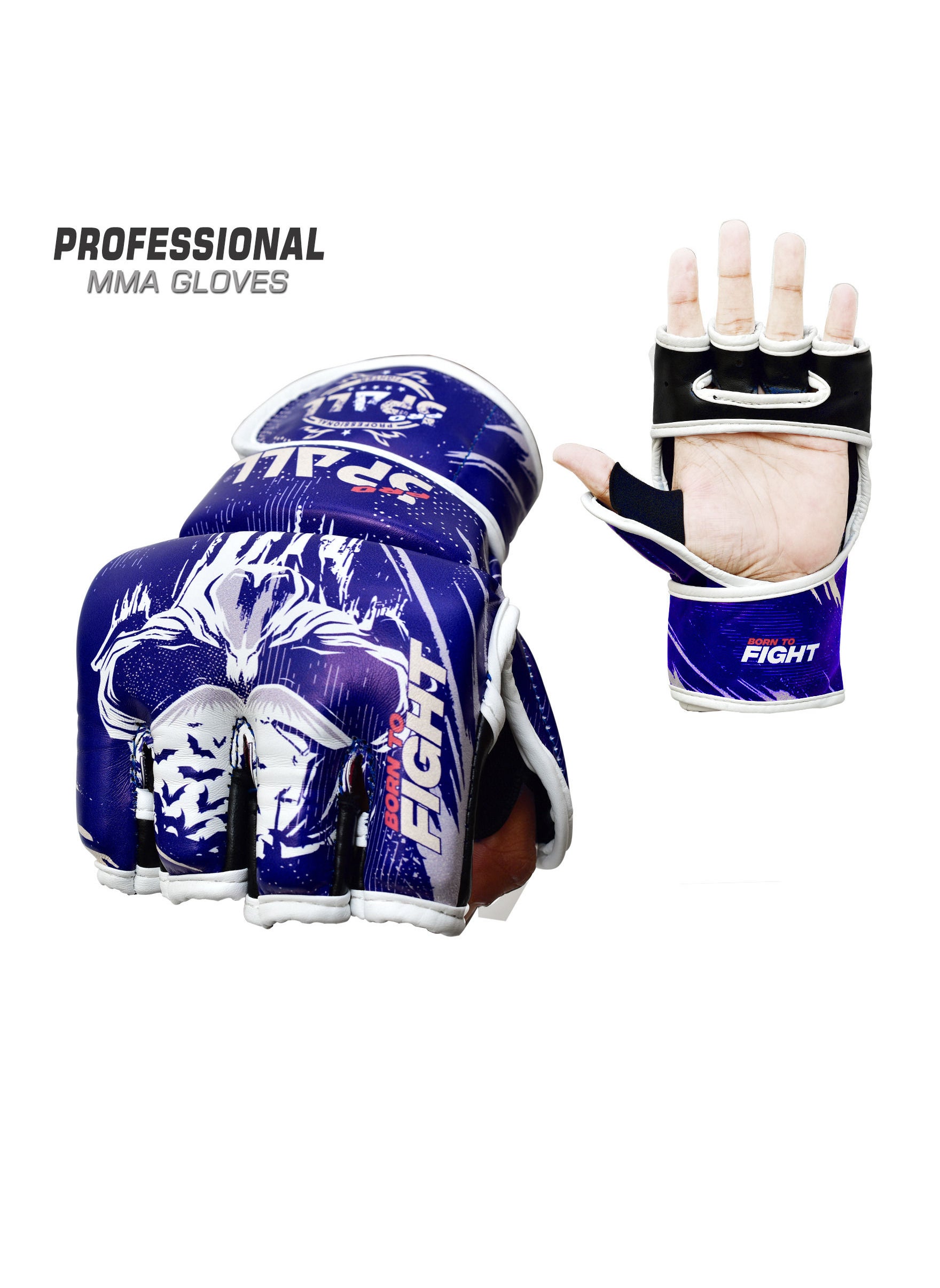 SPALL MMA Gloves Boxing Gloves for Men Women PU Art Leather More Padding Fingerless Punching Bag Gloves for Kickboxing Sparring Muay Thai and Heavy Bag 