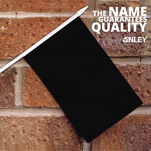 Anley Black Mini Flag 12 Pack Hand Held Small Miniature Solid Black Blank Flags on Stick Fade Resistant Vivid Colors 5x8 Inch with Solid Pole Spear Top - Image 3