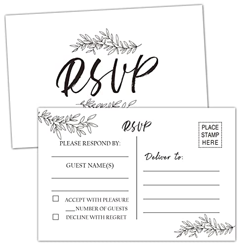 EKSPLODI 50 RSVP Cards - Response Cards for Wedding, Rehearsal Dinner, Baby & Bridal Showers, Birthdays, Engagements & Bachelorette Parties - Image 1