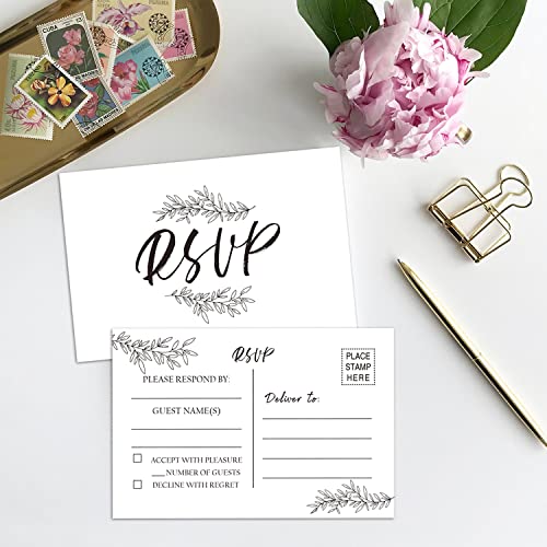 EKSPLODI 50 RSVP Cards - Response Cards for Wedding, Rehearsal Dinner, Baby & Bridal Showers, Birthdays, Engagements & Bachelorette Parties - Image 2