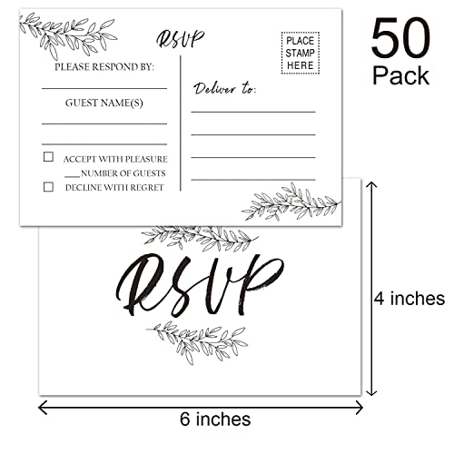 EKSPLODI 50 RSVP Cards - Response Cards for Wedding, Rehearsal Dinner, Baby & Bridal Showers, Birthdays, Engagements & Bachelorette Parties - Image 3