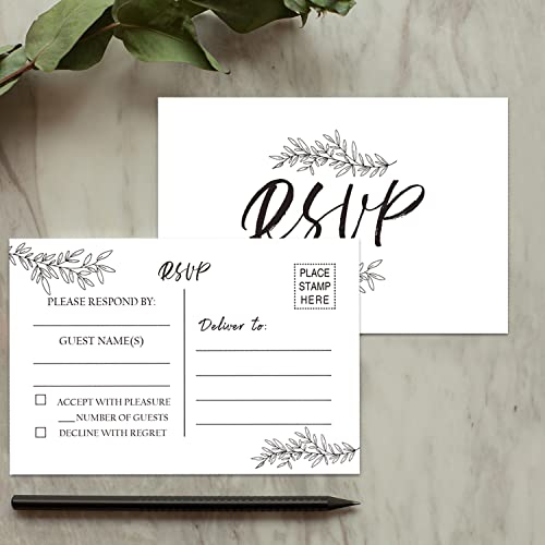 EKSPLODI 50 RSVP Cards - Response Cards for Wedding, Rehearsal Dinner, Baby & Bridal Showers, Birthdays, Engagements & Bachelorette Parties - Image 5