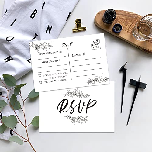 EKSPLODI 50 RSVP Cards - Response Cards for Wedding, Rehearsal Dinner, Baby & Bridal Showers, Birthdays, Engagements & Bachelorette Parties - Image 4